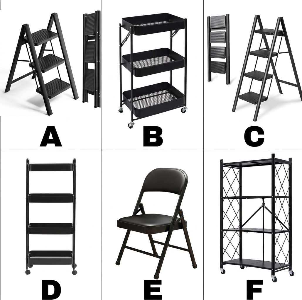 Foldable Space-Saving Ladder Rack
