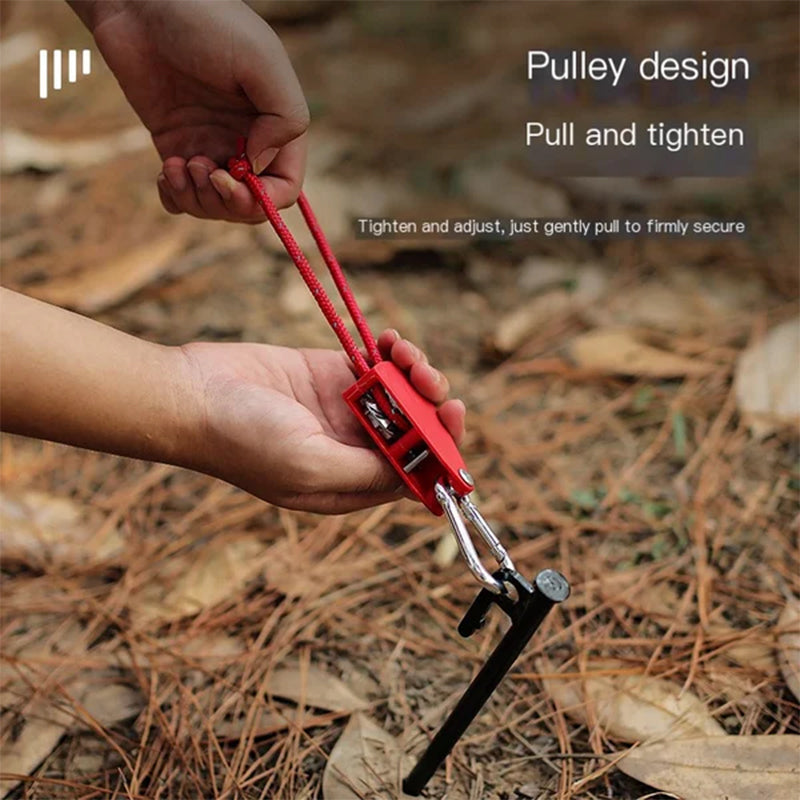 Knot-Free Pulley Tent Guy Rope Kit