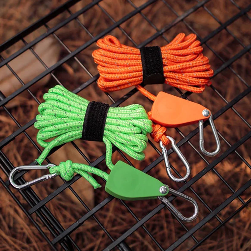 Knot-Free Pulley Tent Guy Rope Kit