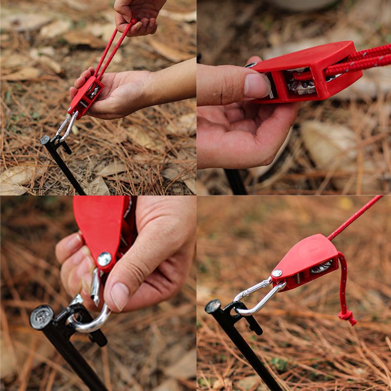 Knot-Free Pulley Tent Guy Rope Kit
