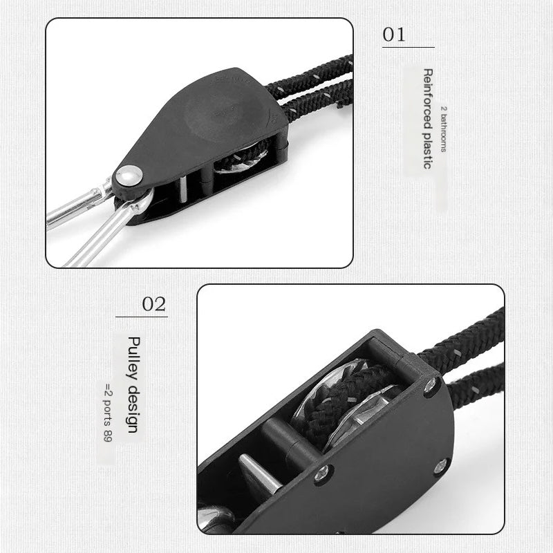 Knot-Free Pulley Tent Guy Rope Kit