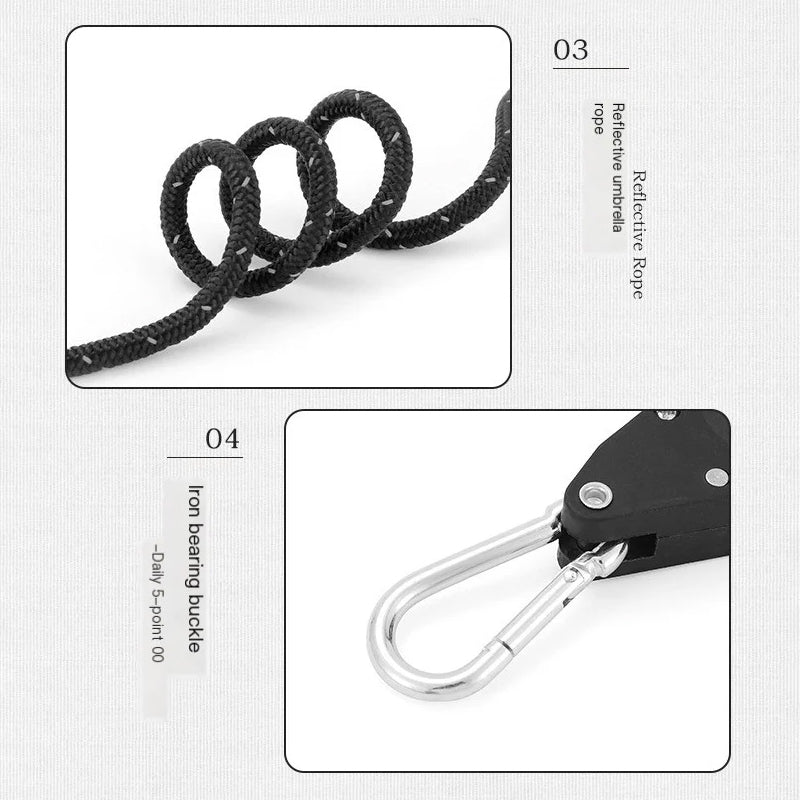 Knot-Free Pulley Tent Guy Rope Kit