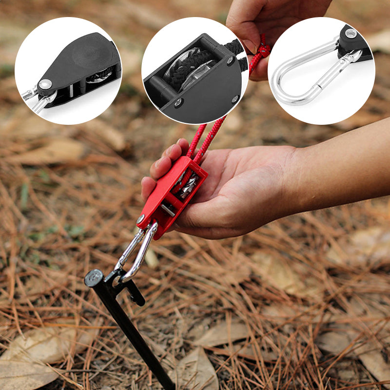 Knot-Free Pulley Tent Guy Rope Kit