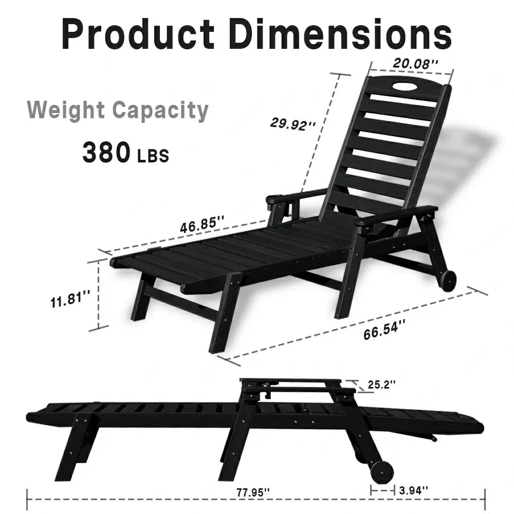 HDPE Patio Chaise Lounge
