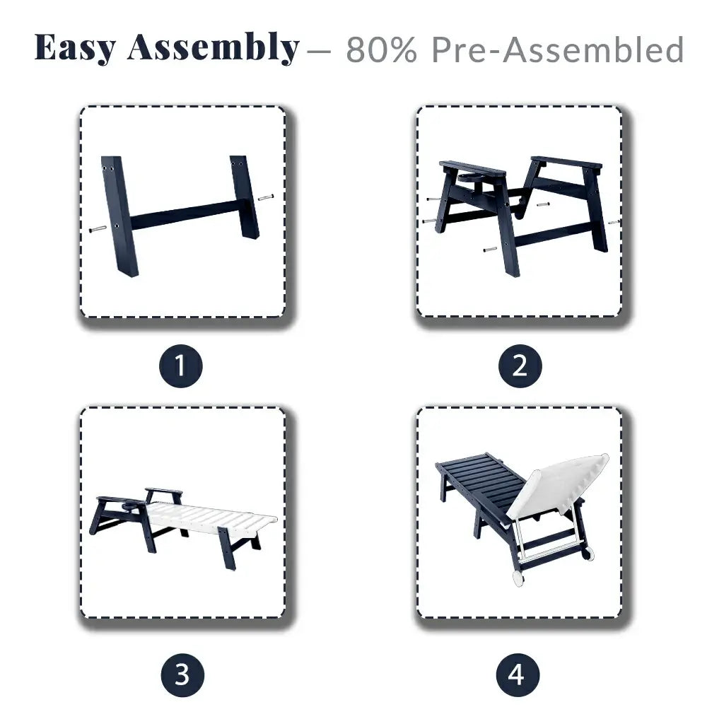 HDPE Patio Chaise Lounge