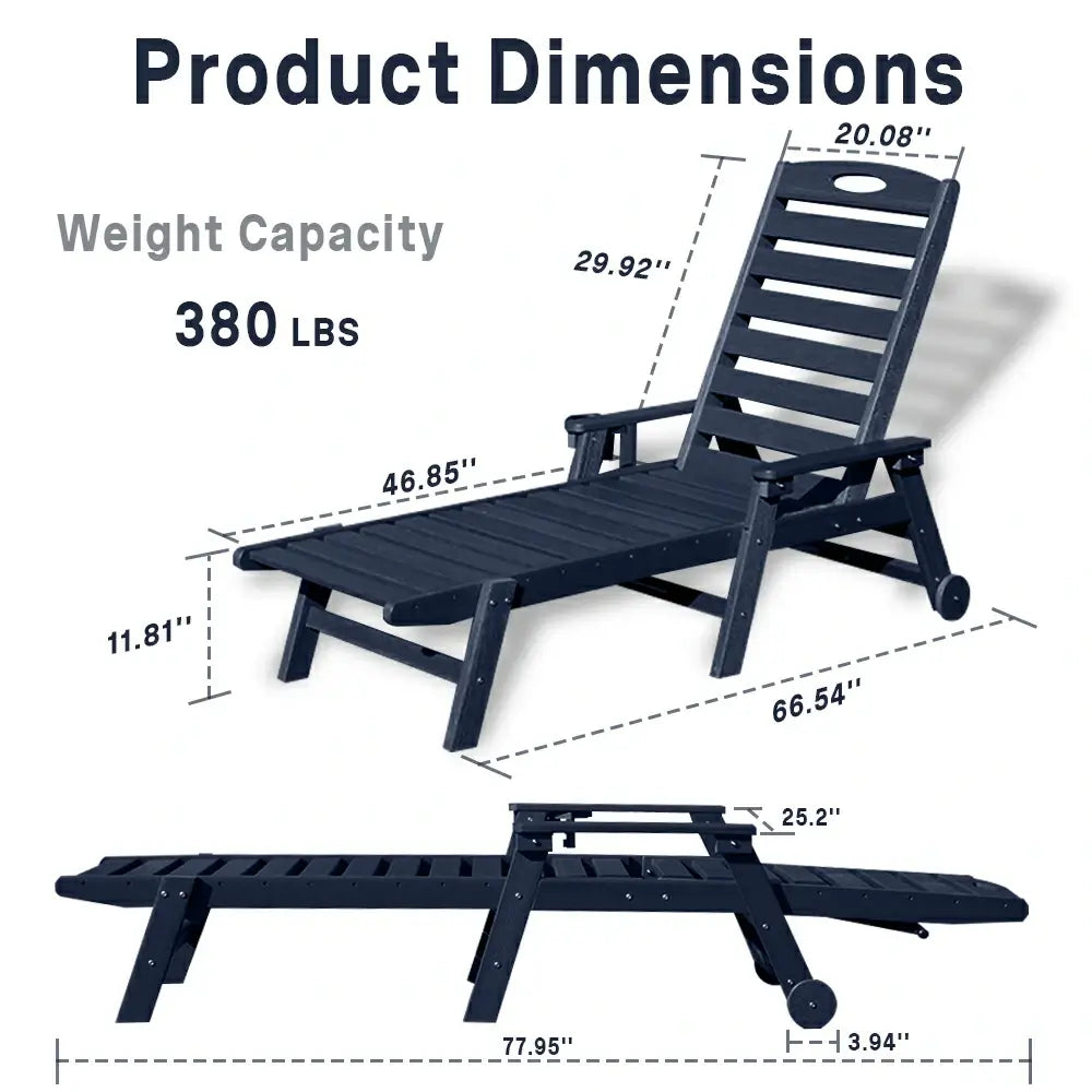 HDPE Patio Chaise Lounge