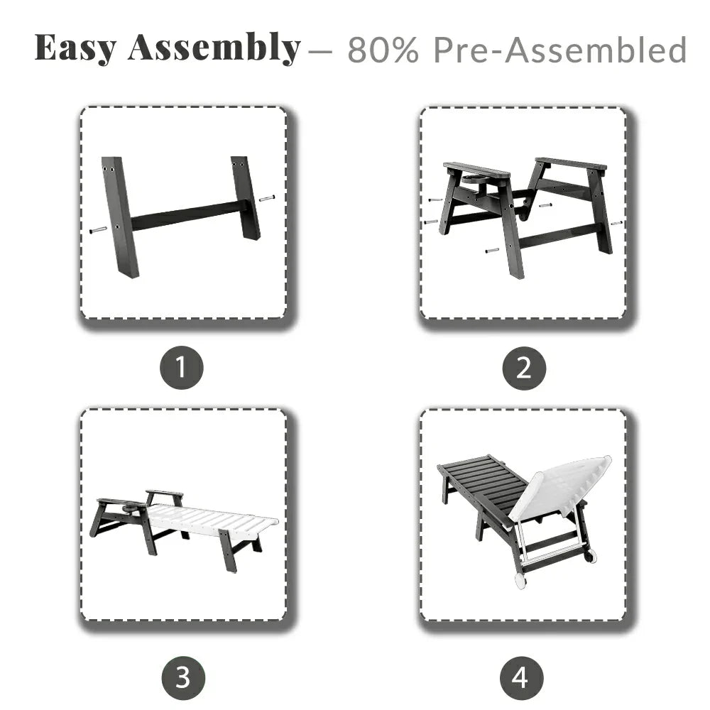 HDPE Patio Chaise Lounge