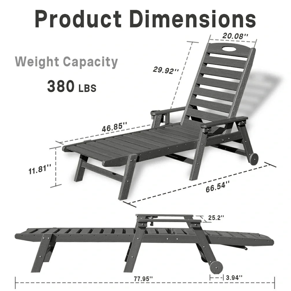 HDPE Patio Chaise Lounge