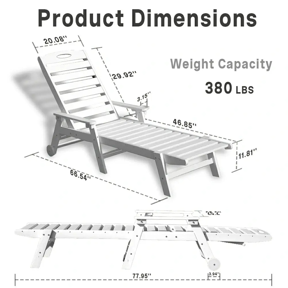 HDPE Patio Chaise Lounge